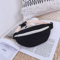 Kid'S Small Canvas Solid Color Basic Square Zipper Fanny Pack sku image 1