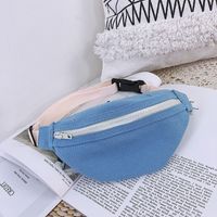 Kid'S Small Canvas Solid Color Basic Square Zipper Fanny Pack sku image 5