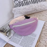 Kid'S Small Canvas Solid Color Basic Square Zipper Fanny Pack sku image 4