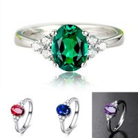 Vintage Style Oval Copper Inlaid Zircon Rings main image 1