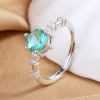 1 Piece Simple Style Round Copper Inlay Zircon Open Ring main image 1