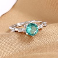 1 Piece Simple Style Round Copper Inlay Zircon Open Ring main image 4