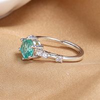 1 Piece Simple Style Round Copper Inlay Zircon Open Ring main image 5