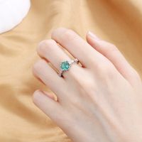1 Piece Simple Style Round Copper Inlay Zircon Open Ring main image 2