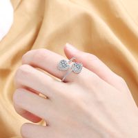 1 Piece Simple Style Heart Shape Copper Inlay Zircon Open Ring main image 4