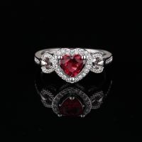1 Piece Simple Style Heart Shape Copper Inlay Zircon Rings main image 1