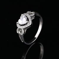 1 Piece Simple Style Heart Shape Copper Inlay Zircon Rings main image 2