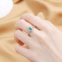 1 Piece Fashion Rectangle Copper Inlay Zircon Rings main image 2