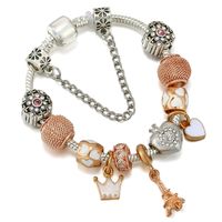 1 Piece Fashion Heart Shape Crown Alloy Inlay Artificial Gemstones Women's Bracelets sku image 1