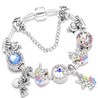 1 Pièce Mode Licorne Alliage Émail Placage Incruster Strass Femmes Bracelets main image 3