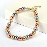 Fashion Round Copper Beaded Plating Gold Plated Women's Bracelets Necklace main image 5