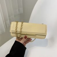 Women's Small All Seasons Pu Leather Solid Color Vintage Style Square Lock Clasp Baguette Bag main image 3