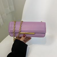 Women's Small All Seasons Pu Leather Solid Color Vintage Style Square Lock Clasp Baguette Bag main image 2