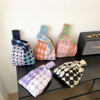 Women's Vintage Style Stripe Heart Shape Butterfly Knit Shopping Bags main image 5