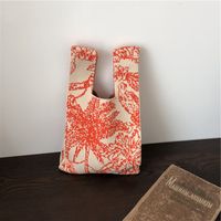 Women's Vintage Style Stripe Heart Shape Butterfly Knit Shopping Bags sku image 6