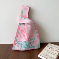 Women's Vintage Style Stripe Heart Shape Butterfly Knit Shopping Bags sku image 23