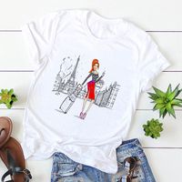 Women's T-shirt Short Sleeve T-shirts Printing Casual Printing main image 5