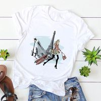 Women's T-shirt Short Sleeve T-shirts Printing Casual Printing main image 2