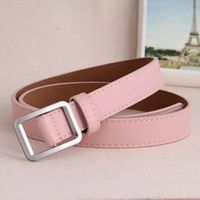 Casual Round Pu Leather Alloy Metal Button Belt sku image 12