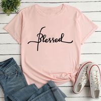 Women's T-shirt Short Sleeve T-shirts Printing Casual Letter main image 4