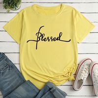 Women's T-shirt Short Sleeve T-shirts Printing Casual Letter main image 7