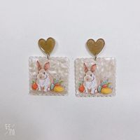 1 Pair Simple Style Flower Resin Stoving Varnish Women's Earrings sku image 5