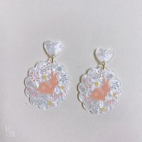 1 Pair Simple Style Flower Resin Stoving Varnish Women's Earrings sku image 10