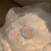 1 Pair Simple Style Flower Resin Stoving Varnish Women's Earrings sku image 11