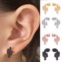 1 Pair Fashion Cactus Stainless Steel Ear Studs main image 2