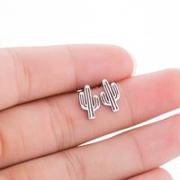 1 Pair Fashion Cactus Stainless Steel Ear Studs main image 5