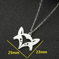 Stainless Steel Titanium Steel Simple Style Hollow Out Animal Pendant Necklace main image 4