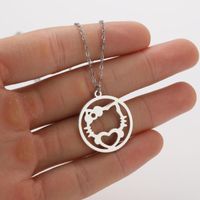 Stainless Steel Titanium Steel Simple Style Hollow Out Animal Pendant Necklace sku image 4