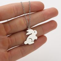 Stainless Steel Titanium Steel Simple Style Hollow Out Animal Pendant Necklace sku image 6