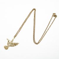 201 Stainless Steel 18K Gold Plated Casual Simple Style Plating Hollow Out Bird Pendant Necklace main image 4