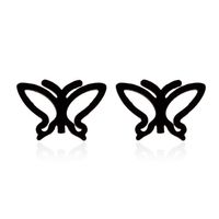 1 Pair Retro Butterfly Titanium Steel Plating Hollow Out Ear Studs sku image 4
