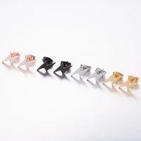 1 Pair Fashion Lightning Titanium Steel Ear Studs main image 3