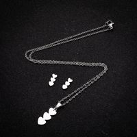 1 Set Fashion Heart Shape Stainless Steel Titanium Steel Plating Earrings Necklace main image 3