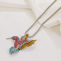 1 Piece Nordic Style Bird Alloy Inlay Artificial Diamond 14k Gold Plated Women's Pendant Necklace main image 3