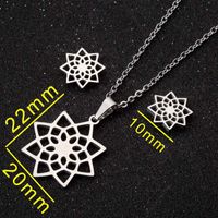 1 Set Fashion Geometric Titanium Steel Plating Earrings Necklace sku image 2