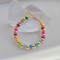 1 Piece Fashion Multicolor Soft Clay Metal Beaded Knitting Women's Bracelets main image 5