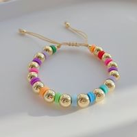 1 Piece Fashion Multicolor Soft Clay Metal Beaded Knitting Women's Bracelets main image 4