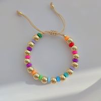 1 Piece Fashion Multicolor Soft Clay Metal Beaded Knitting Women's Bracelets main image 3