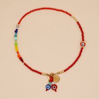 Bohemian Devil's Eye Artificial Crystal Glass Beaded Women's Necklace sku image 1