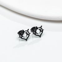 1 Pair Simple Style Geometric Letter Heart Shape Stainless Steel Plating Ear Studs sku image 36