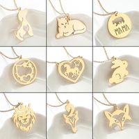Stainless Steel Titanium Steel Simple Style Hollow Out Animal Pendant Necklace main image 1