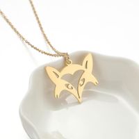 Stainless Steel Titanium Steel Simple Style Hollow Out Animal Pendant Necklace main image 2