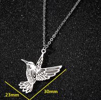 201 Stainless Steel 18K Gold Plated Casual Simple Style Plating Hollow Out Bird Pendant Necklace main image 5