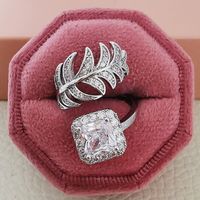 1 Piece Fashion Butterfly Copper Inlay Zircon Open Ring sku image 20