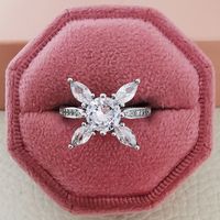1 Piece Fashion Butterfly Copper Inlay Zircon Open Ring sku image 14