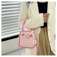 Women's Pu Leather Color Block Flower Fashion Square Zipper Shoulder Bag Handbag Crossbody Bag main image 5